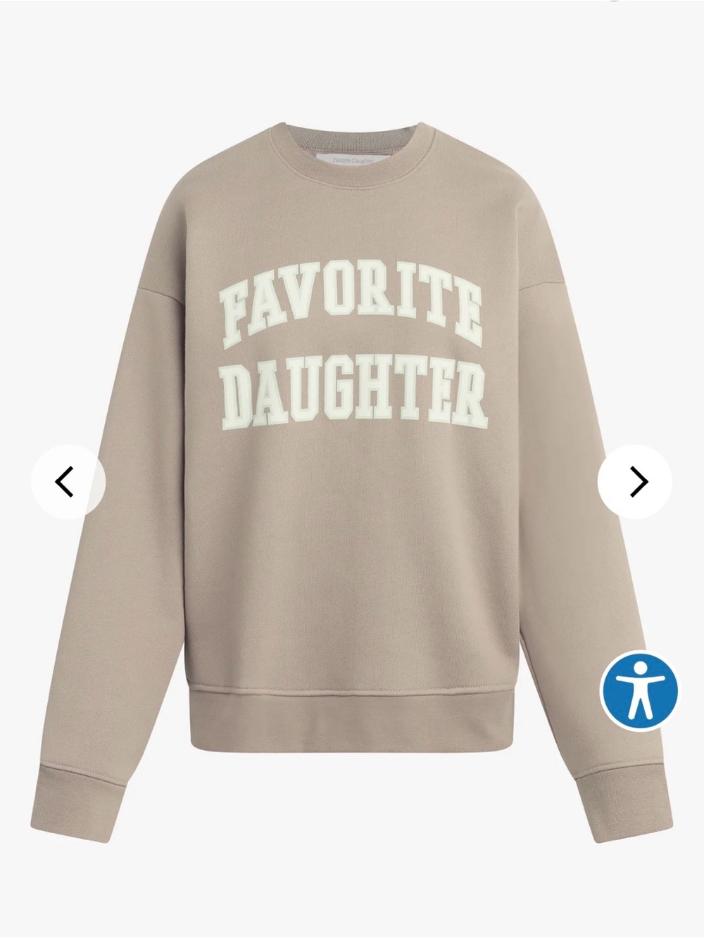 Favorite Daughter The Collegiate Sweatshirt In Taupe And Gardenia